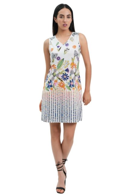 Women's Sleeveless Floral A-Line Mini Dress – Elegant Summer Casual Wear